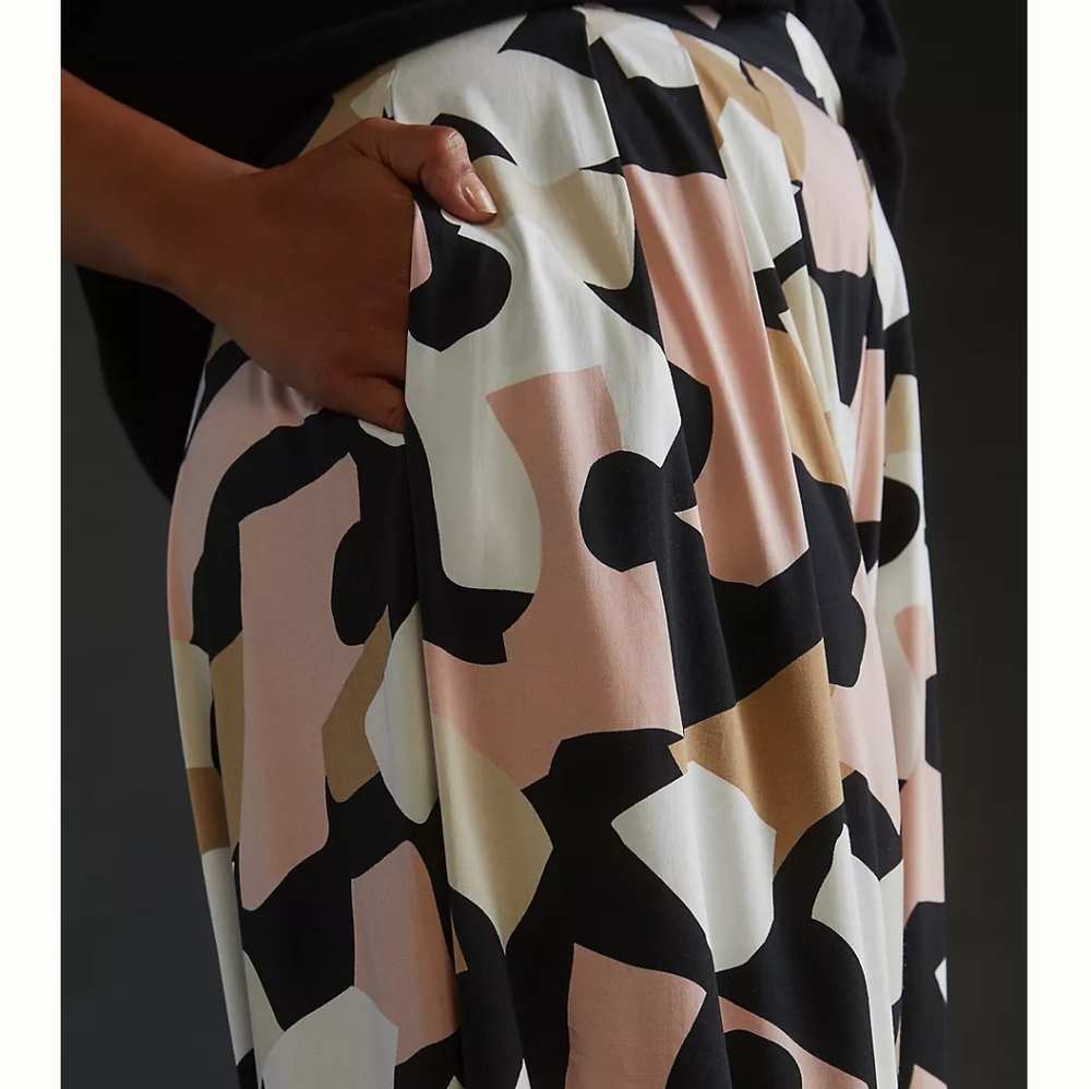 Anthropologie Corylynn Calter Abstract Print Wide Leg Pants Size XS - Picture 3 of 7